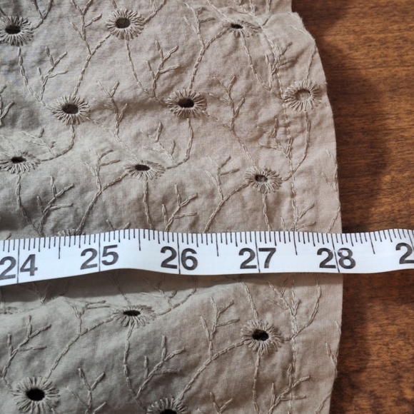 LOGO By Lori Goldstein Lounge Wear Waffle & Eyelet Tan Camo Hoodie Size Medium - Picture 10 of 10